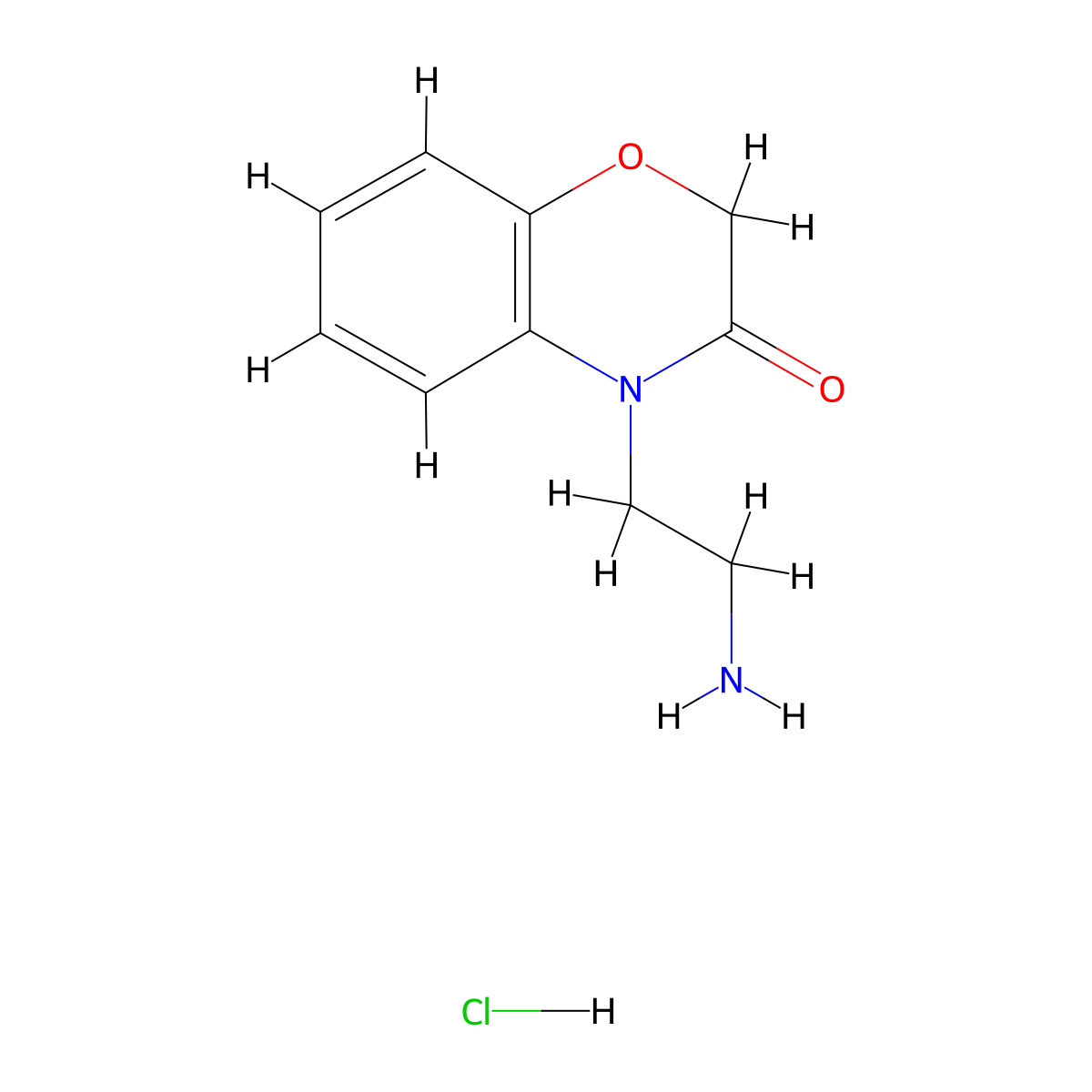 4-(2-aminoethyl)-3,4-dihydro-2H-1,4-benzoxazin-3-one hydrochloride molecular structure, CAS 1235439-92-5