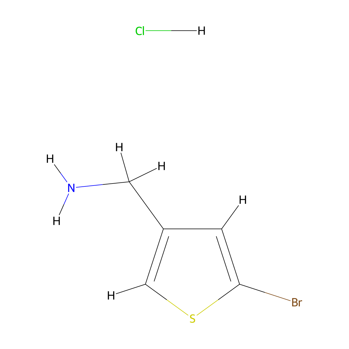 (5-Bromothiophen-3-yl)methanamine hydrochloride molecular structure, CAS 1235439-93-6