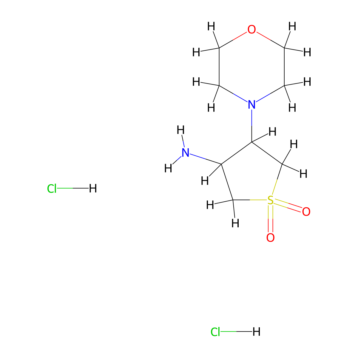 3-Amino-4-(morpholin-4-yl)-1lambda6-thiolane-1,1-dione dihydrochloride molecular structure, CAS 1235439-96-9