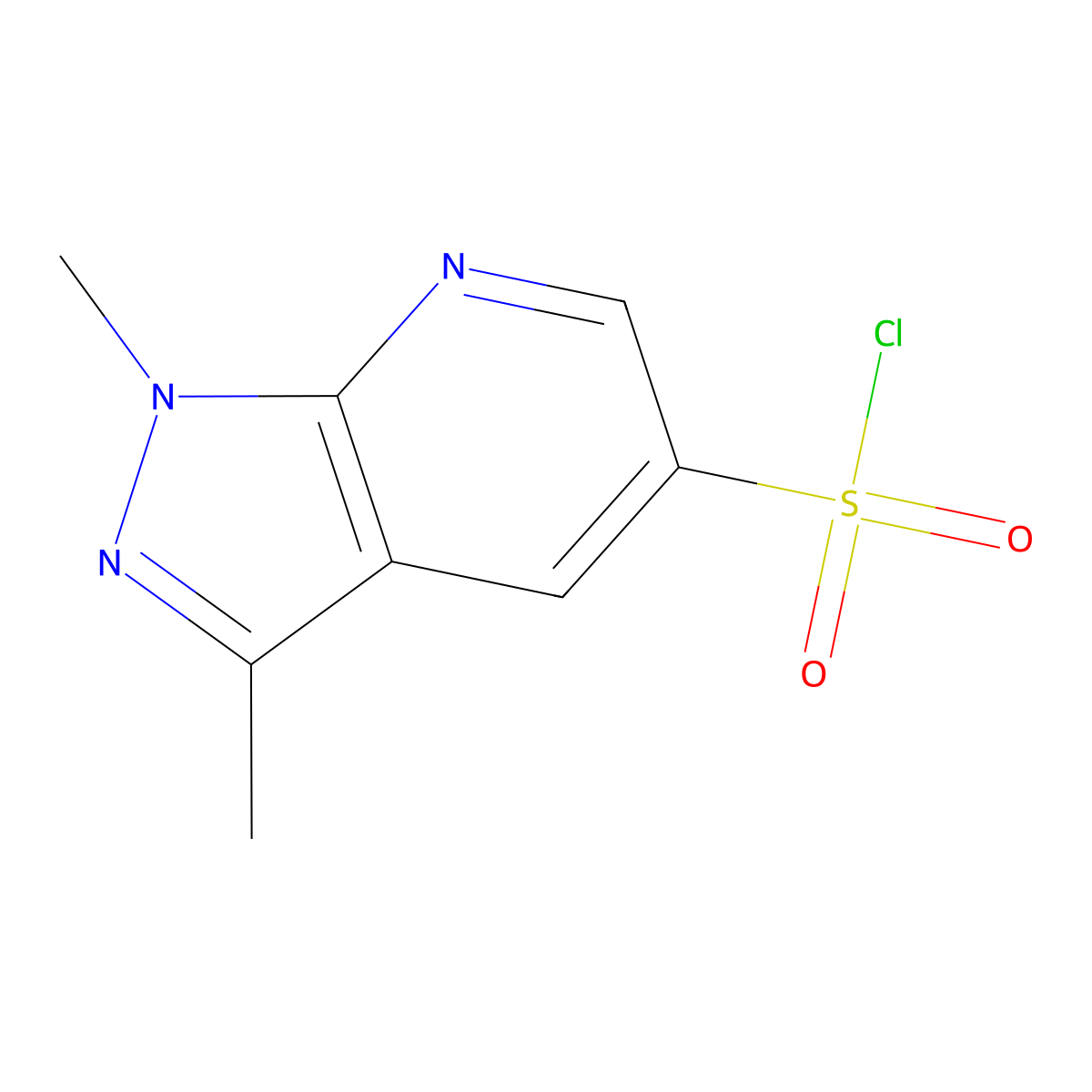 1,3-dimethyl-1H-pyrazolo[3,4-b]pyridine-5-sulfonyl chloride molecular structure, CAS 1235439-97-0
