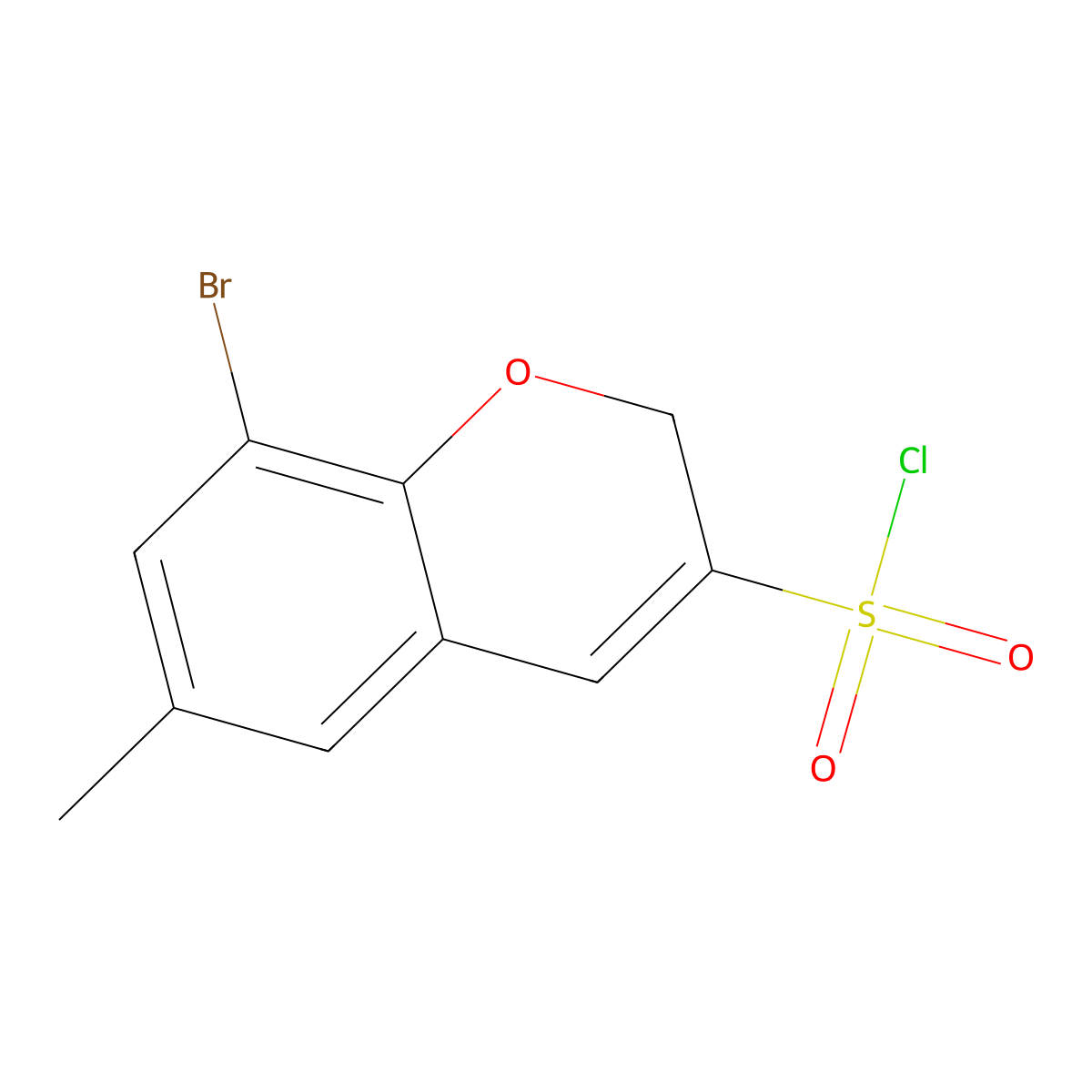 8-bromo-6-methyl-2H-chromene-3-sulfonyl chloride molecular structure, CAS 1235439-99-2