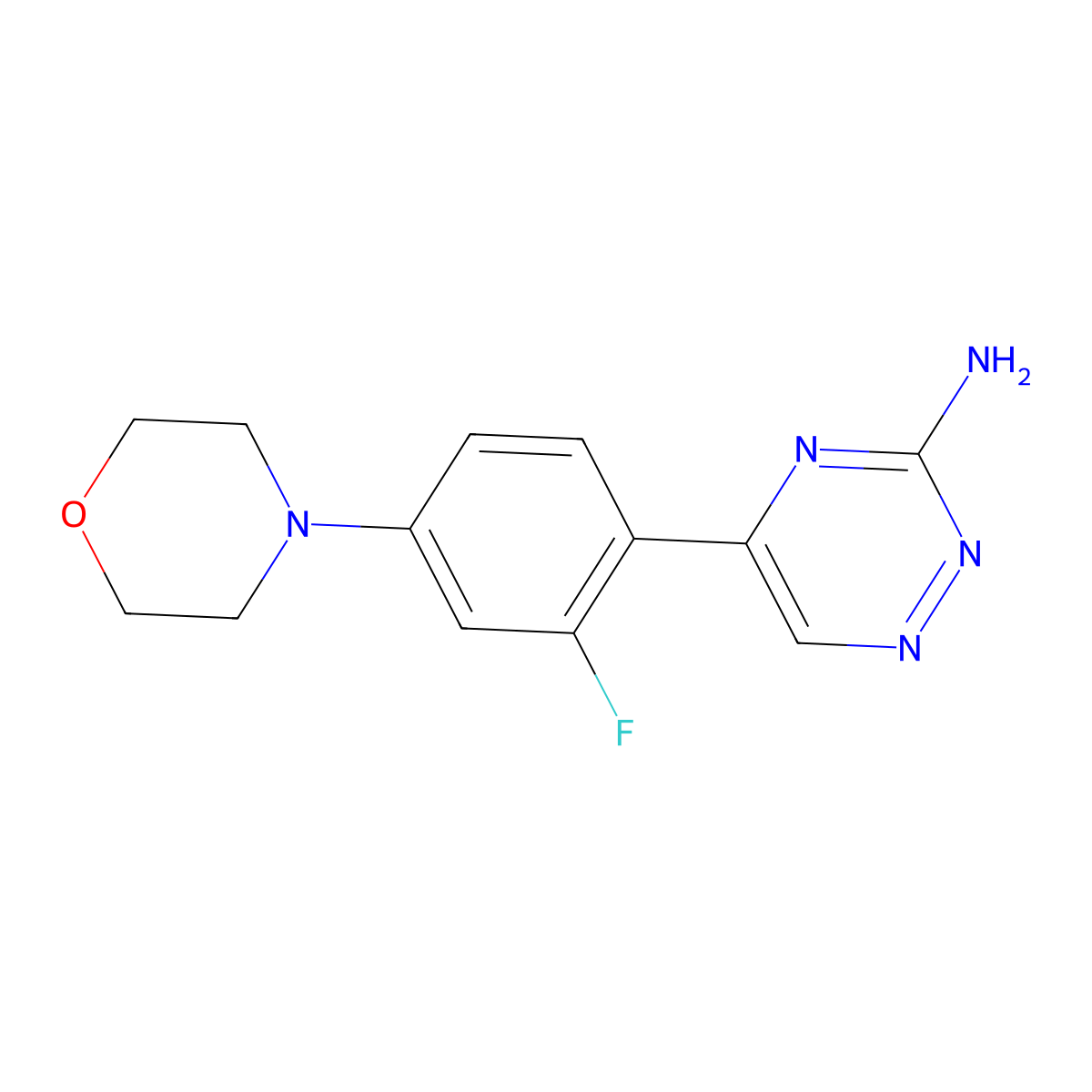 5-[2-Fluoro-4-(morpholin-4-yl)phenyl]-1,2,4-triazin-3-amine molecular structure, CAS 1235440-01-3