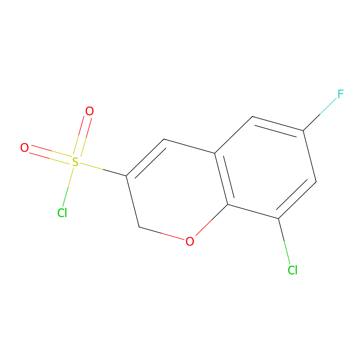 8-chloro-6-fluoro-2H-chromene-3-sulfonyl chloride molecular structure, CAS 1235440-07-9