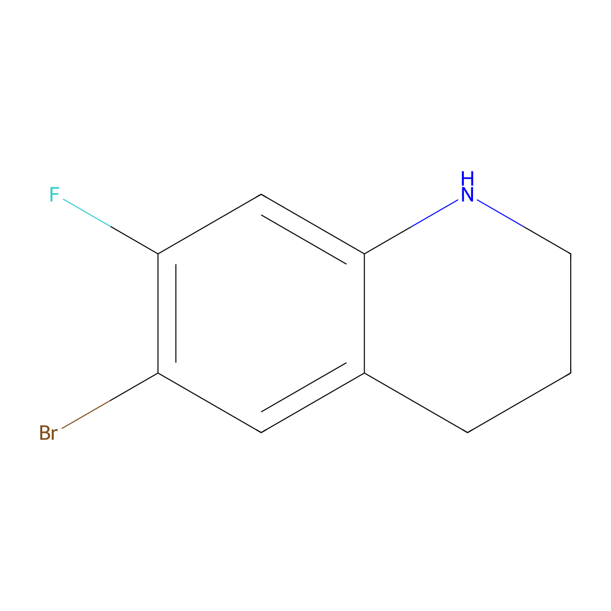 6-Bromo-7-fluoro-1,2,3,4-tetrahydroquinoline molecular structure, CAS 1235440-09-1