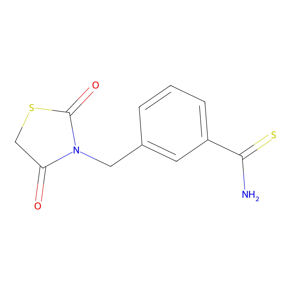 3-[(2,4-Dioxo-1,3-thiazolidin-3-yl)methyl]benzene-1-carbothioamide molecular structure, CAS 1235440-10-4