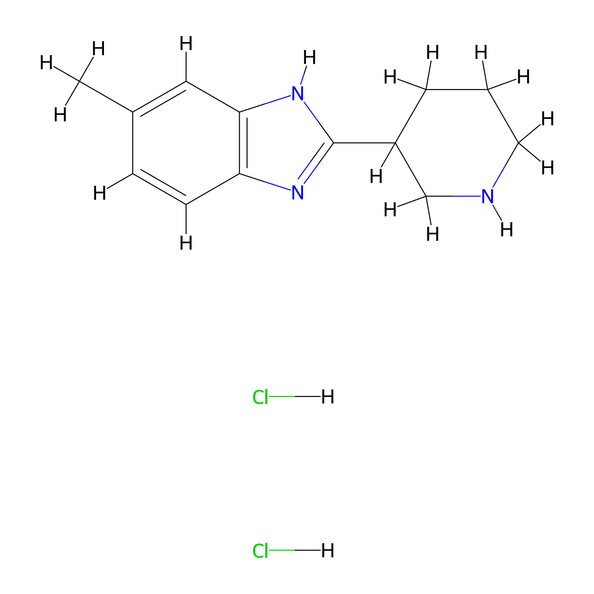 5-methyl-2-(piperidin-3-yl)-1H-1,3-benzodiazole dihydrochloride molecular structure, CAS 1235440-11-5