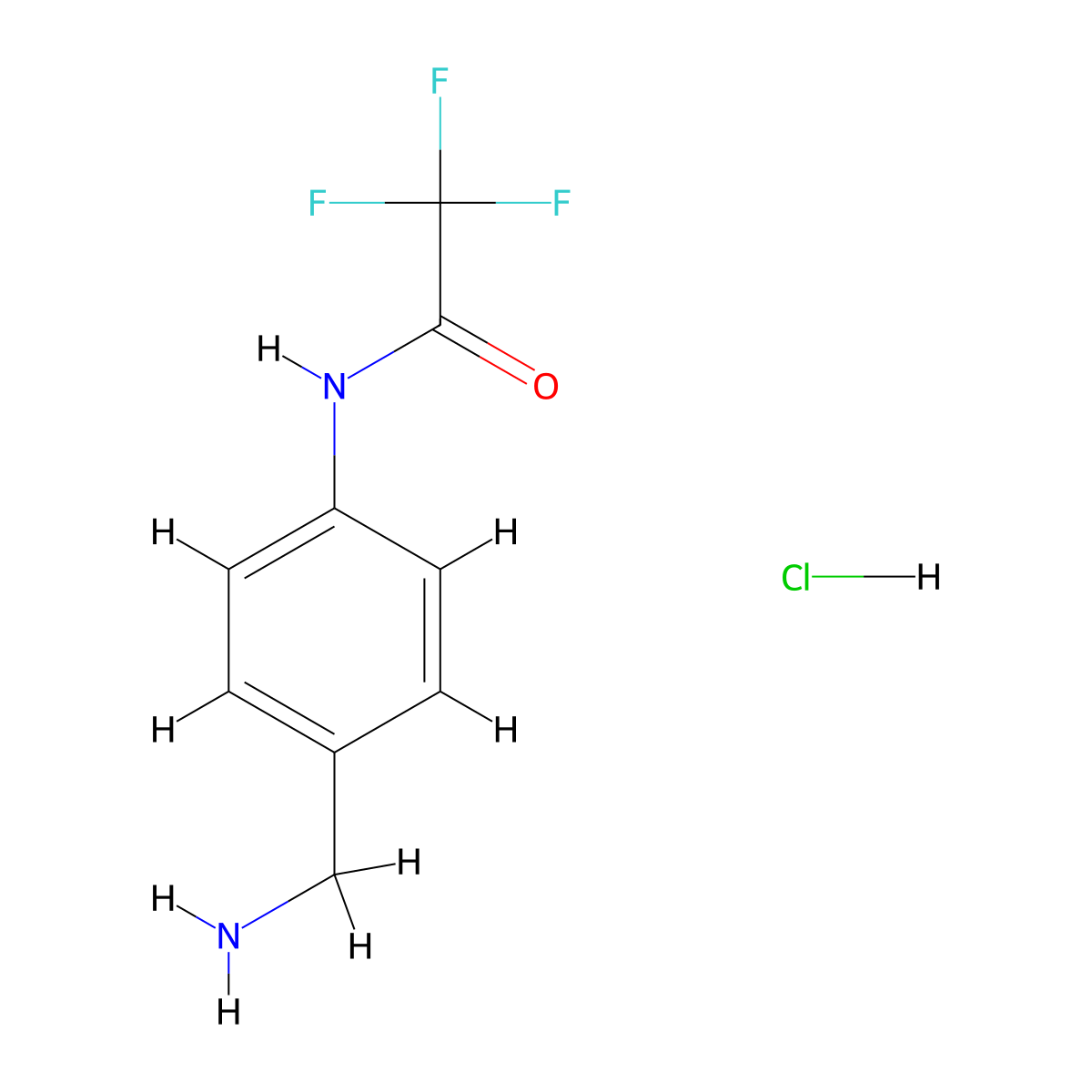 N-[4-(aminomethyl)phenyl]-2,2,2-trifluoroacetamide hydrochloride molecular structure, CAS 1235440-12-6