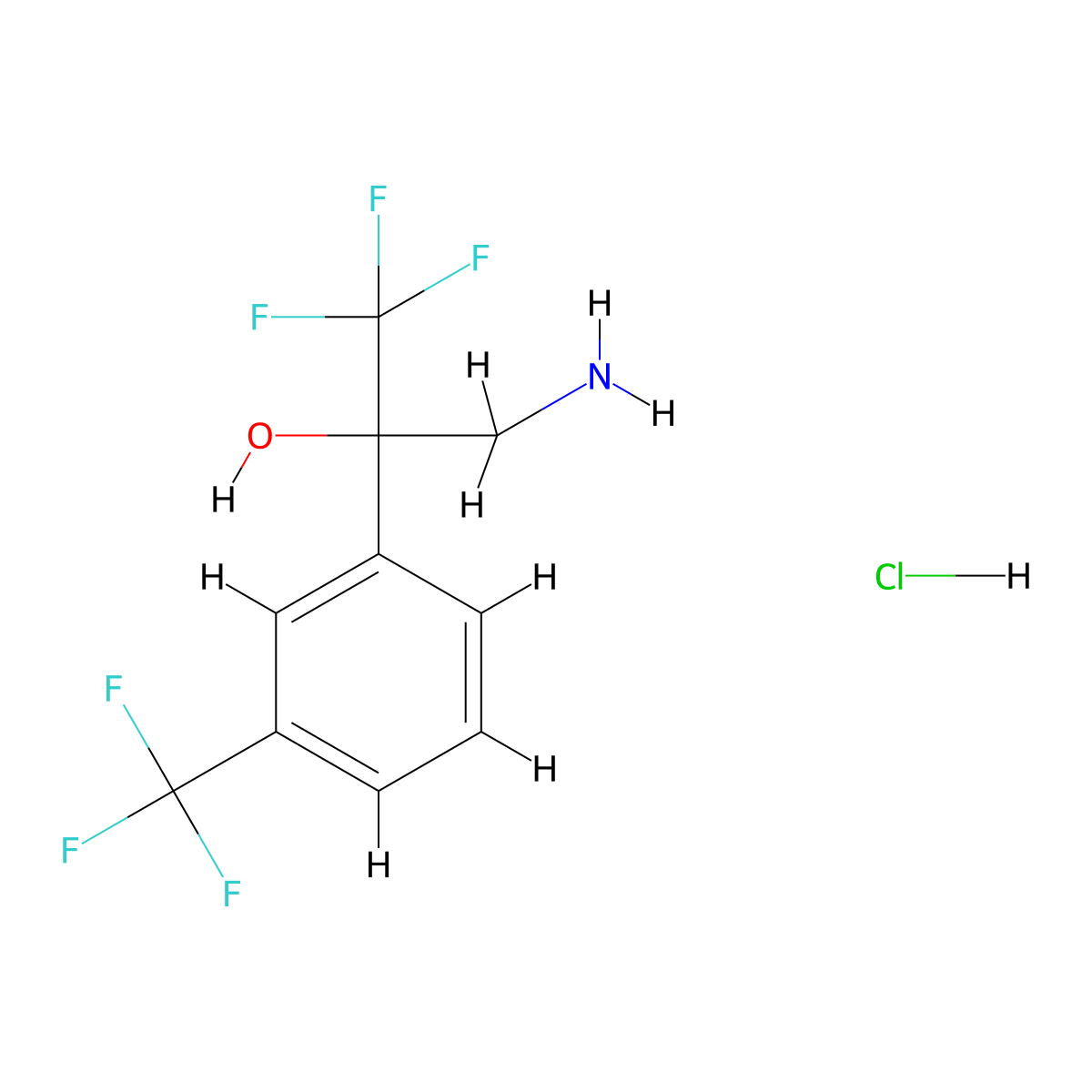 3-Amino-1,1,1-trifluoro-2-[3-(trifluoromethyl)phenyl]propan-2-ol hydrochloride molecular structure, CAS 1235440-16-0