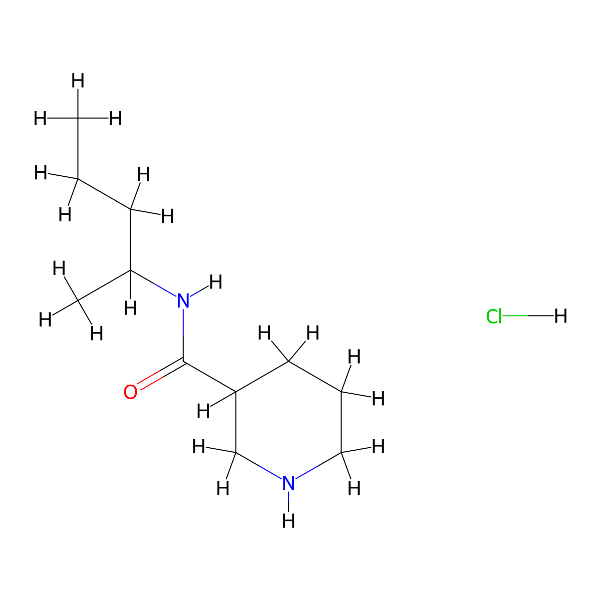 N-(pentan-2-yl)piperidine-3-carboxamide hydrochloride molecular structure, CAS 1235440-21-7