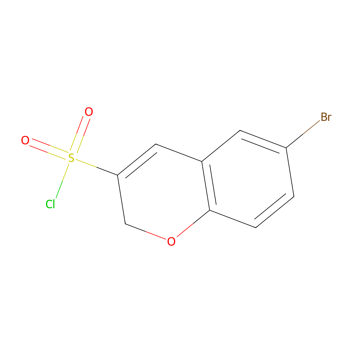 6-bromo-2H-chromene-3-sulfonyl chloride molecular structure, CAS 1235440-25-1