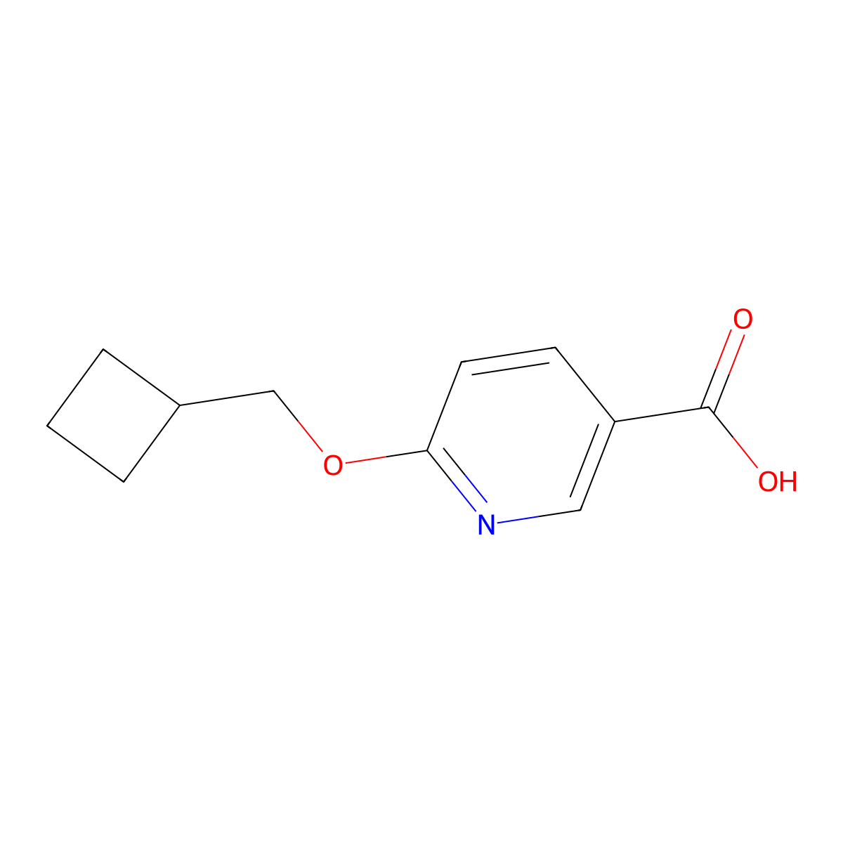 6-(Cyclobutylmethoxy)nicotinic acid molecular structure, CAS 1235440-26-2