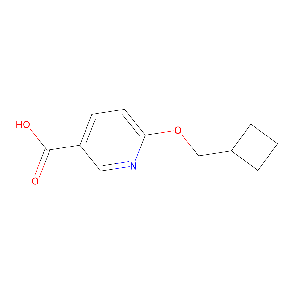 6-(Cyclobutylmethoxy)nicotinic acid molecular structure, CAS 1235440-26-2