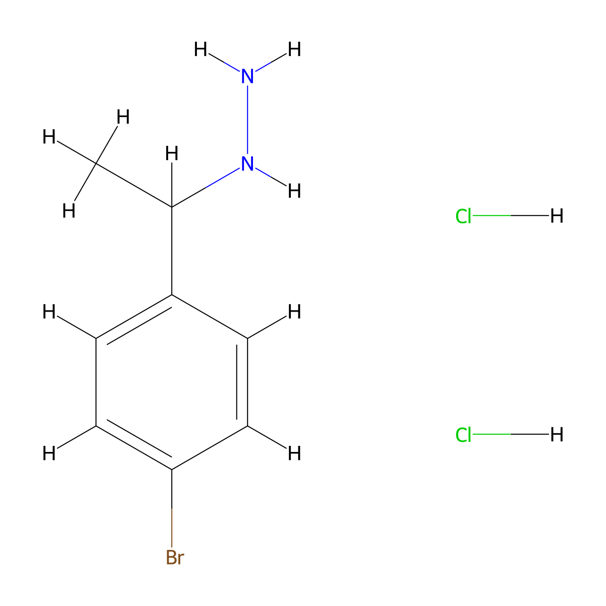 [1-(4-Bromophenyl)ethyl]hydrazine dihydrochloride molecular structure, CAS 1235440-27-3