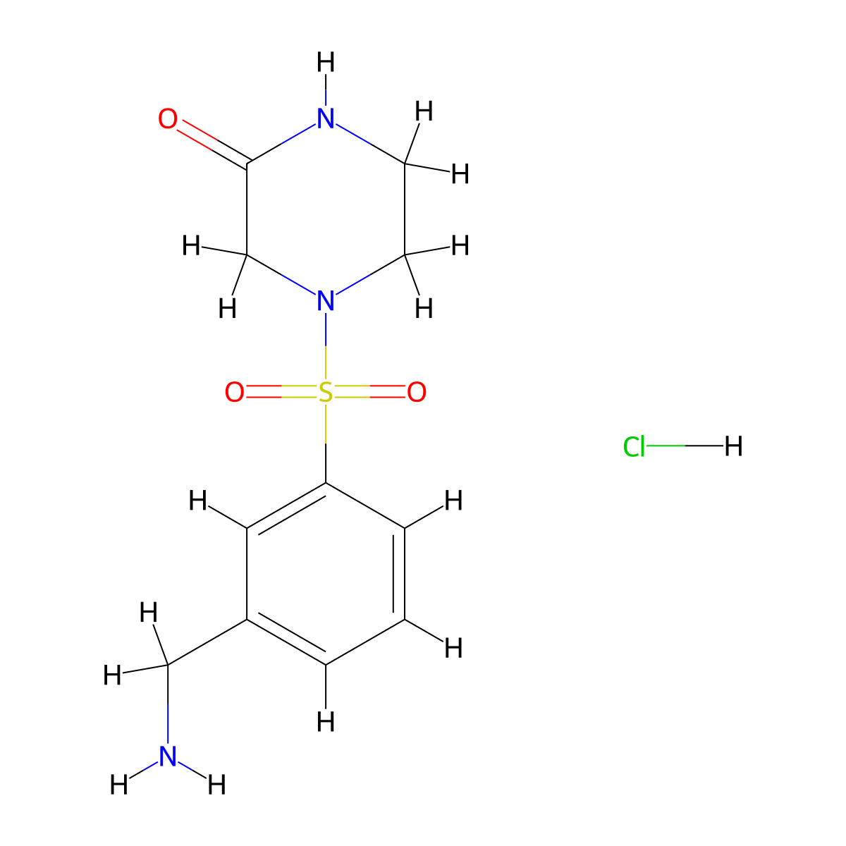4-[3-(Aminomethyl)benzenesulfonyl]piperazin-2-one hydrochloride molecular structure, CAS 1235440-29-5