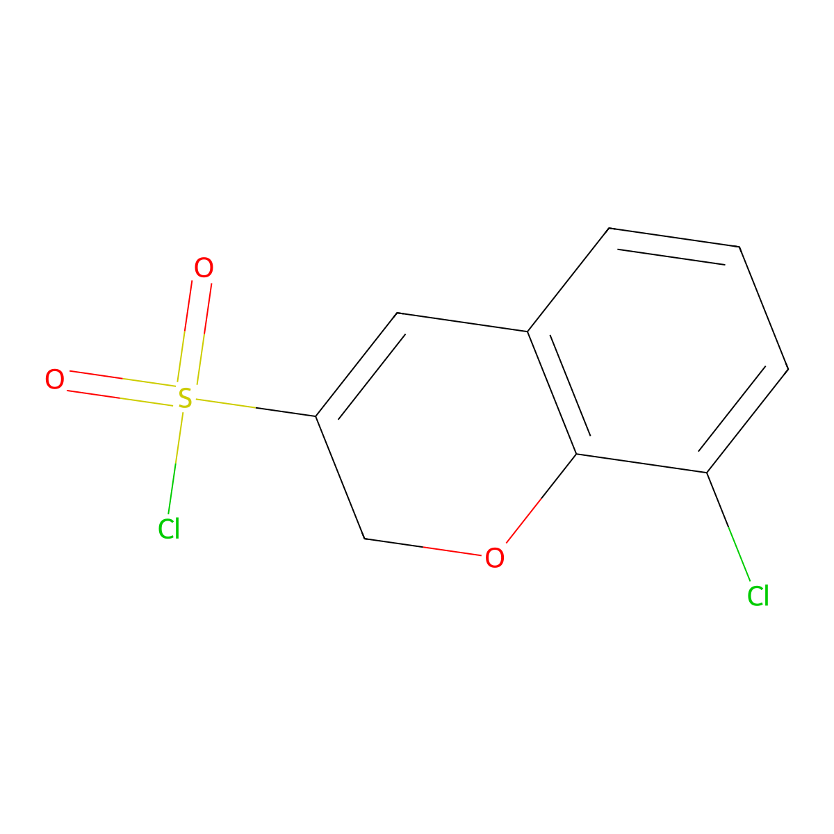 8-chloro-2H-chromene-3-sulfonyl chloride molecular structure, CAS 1235440-32-0