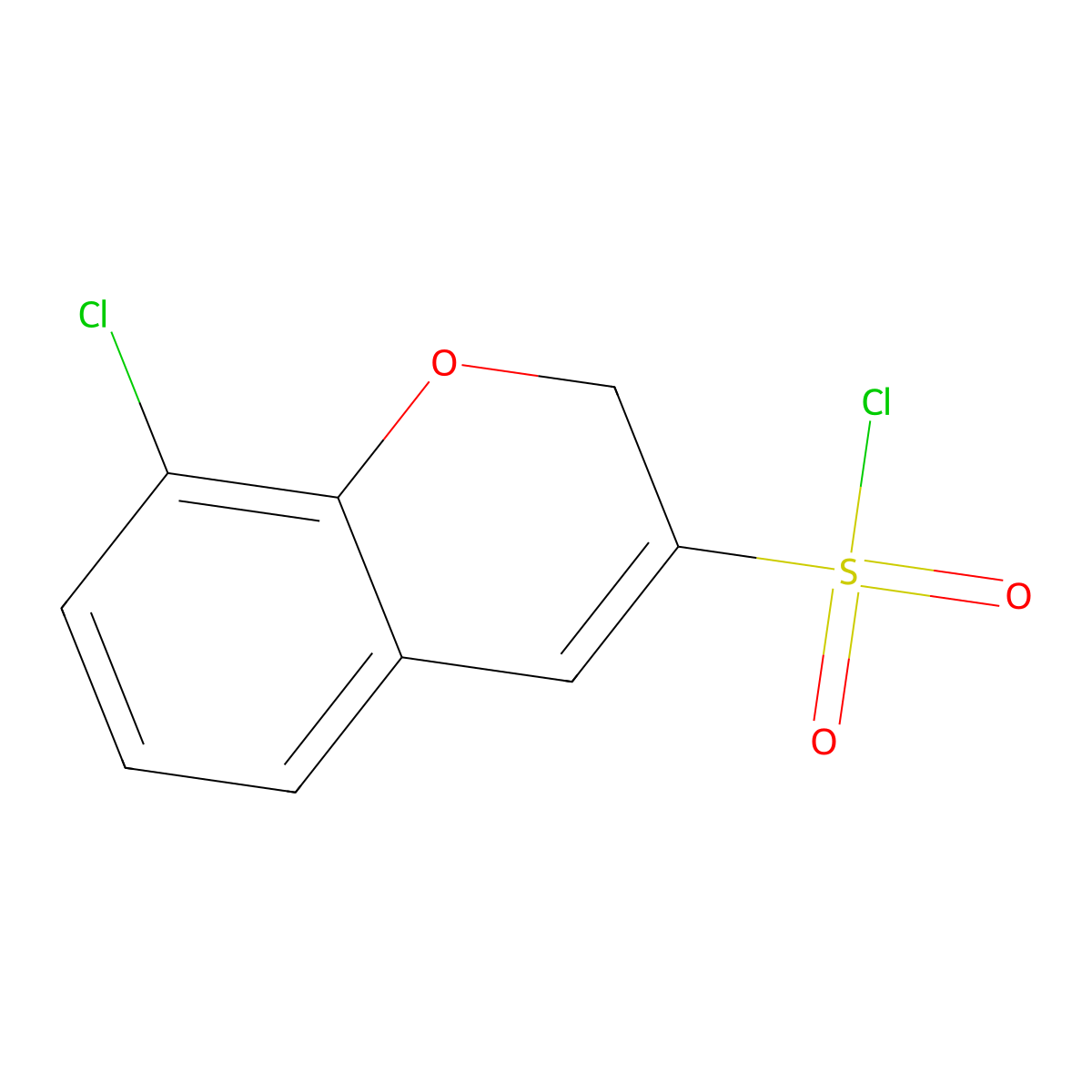 8-chloro-2H-chromene-3-sulfonyl chloride molecular structure, CAS 1235440-32-0