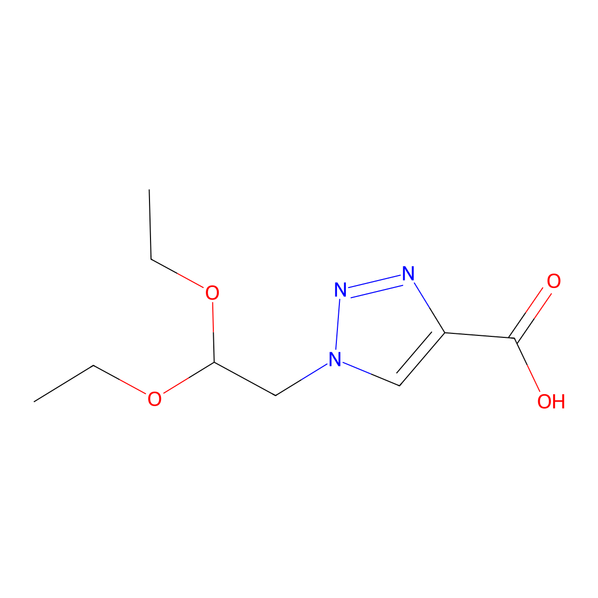 1-(2,2-diethoxyethyl)-1H-1,2,3-triazole-4-carboxylic acid molecular structure, CAS 1235440-33-1
