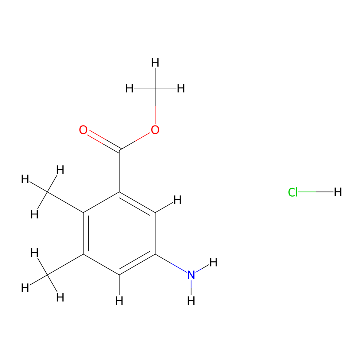 Methyl 5-amino-2,3-dimethylbenzoate hydrochloride molecular structure, CAS 1235440-34-2