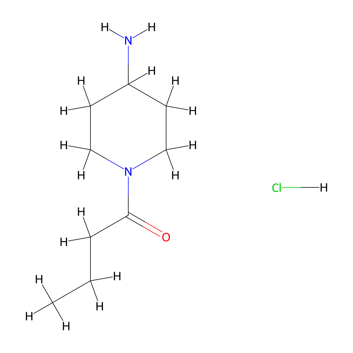1-(4-Aminopiperidin-1-yl)butan-1-one hydrochloride molecular structure, CAS 1235440-40-0