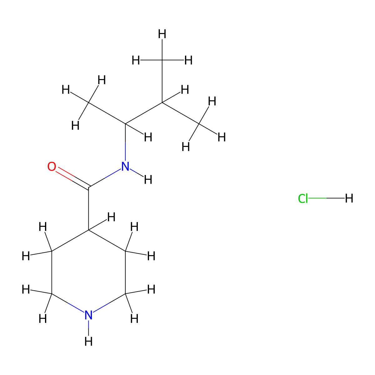 N-(3-methylbutan-2-yl)piperidine-4-carboxamide hydrochloride molecular structure, CAS 1235440-41-1