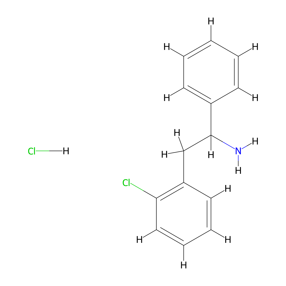 2-(2-Chlorophenyl)-1-phenylethan-1-amine hydrochloride molecular structure, CAS 1235440-44-4