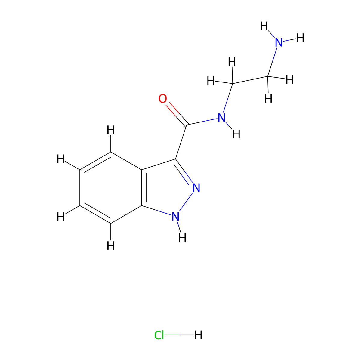 N-(2-aminoethyl)-2H-indazole-3-carboxamide hydrochloride molecular structure, CAS 1235440-50-2