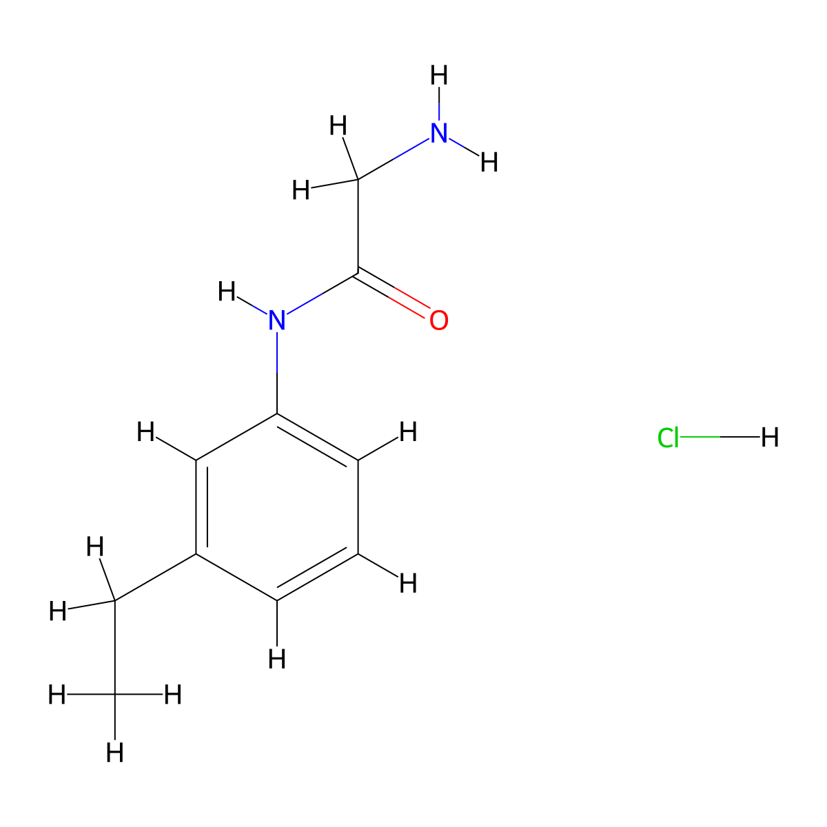 2-amino-N-(3-ethylphenyl)acetamide hydrochloride molecular structure, CAS 1235440-53-5