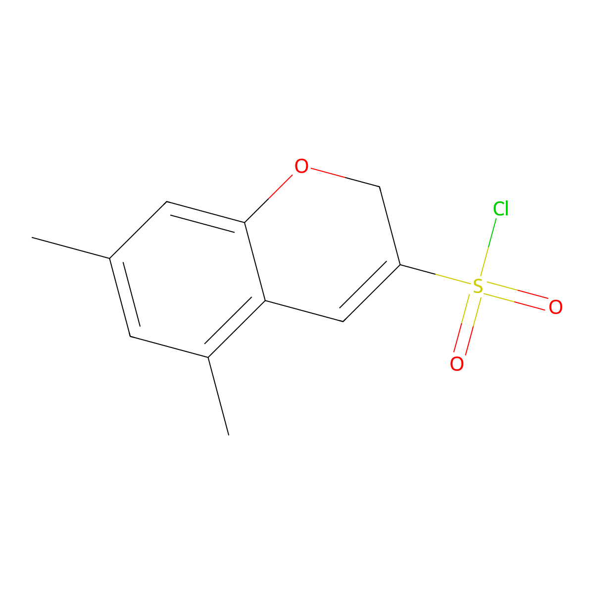 5,7-dimethyl-2H-chromene-3-sulfonyl chloride molecular structure, CAS 1235440-62-6