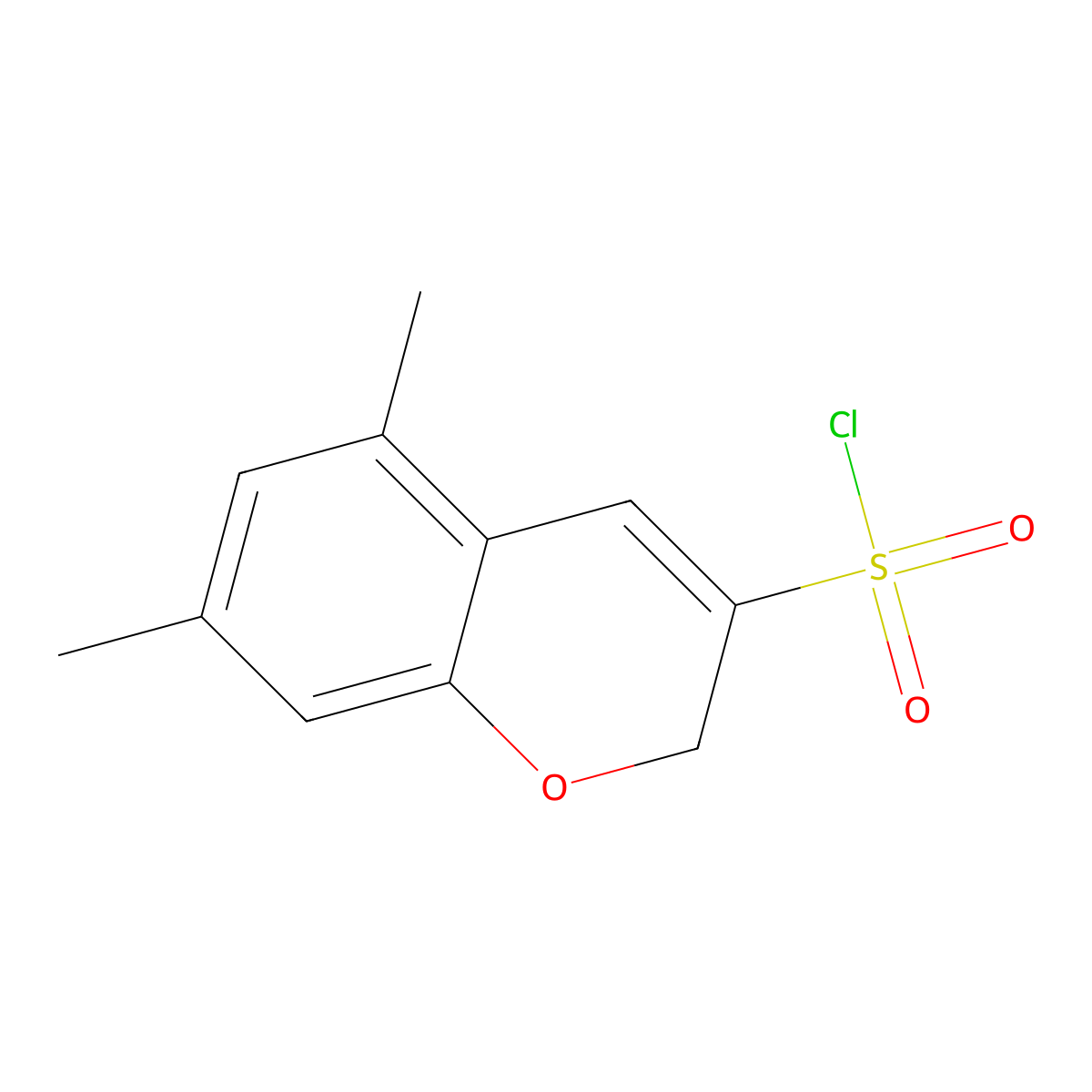 5,7-dimethyl-2H-chromene-3-sulfonyl chloride molecular structure, CAS 1235440-62-6