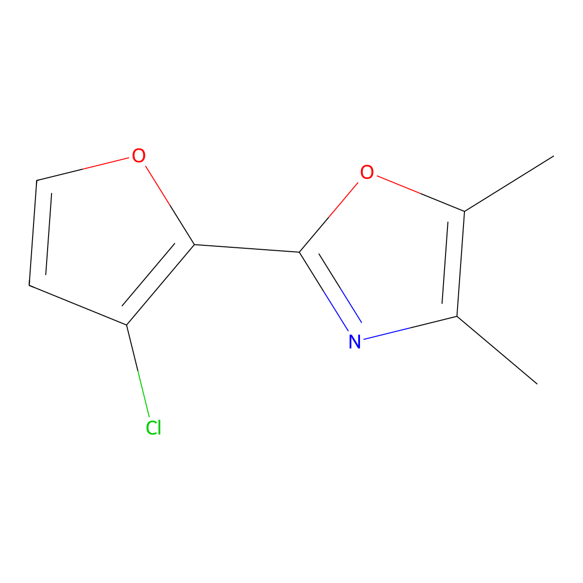 2-(3-Chlorofuran-2-yl)-4,5-dimethyl-1,3-oxazole molecular structure, CAS 1235440-67-1
