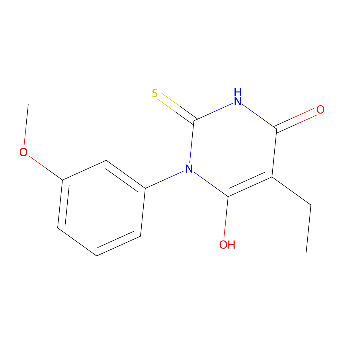 5-Ethyl-6-hydroxy-3-(3-methoxyphenyl)-2-sulfanyl-3,4-dihydropyrimidin-4-one molecular structure, CAS 1235440-68-2