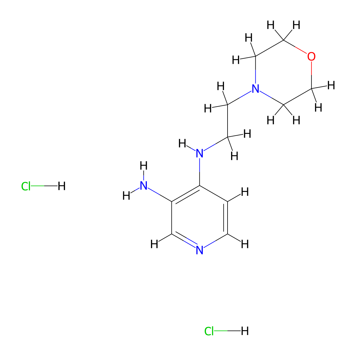 4-N-[2-(morpholin-4-yl)ethyl]pyridine-3,4-diamine dihydrochloride molecular structure, CAS 1235440-71-7