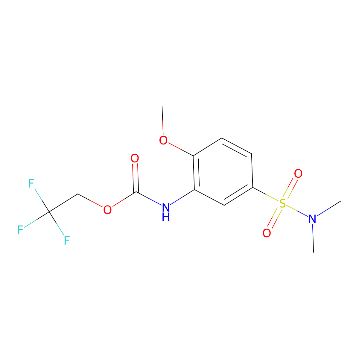 2,2,2-trifluoroethyl N-[5-(dimethylsulfamoyl)-2-methoxyphenyl]carbamate molecular structure, CAS 1235440-73-9