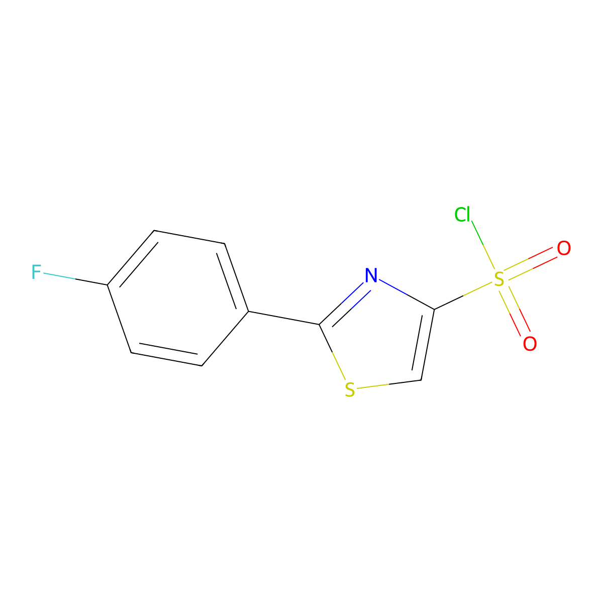 2-(4-Fluorophenyl)-1,3-thiazole-4-sulfonyl chloride molecular structure, CAS 1235440-85-3
