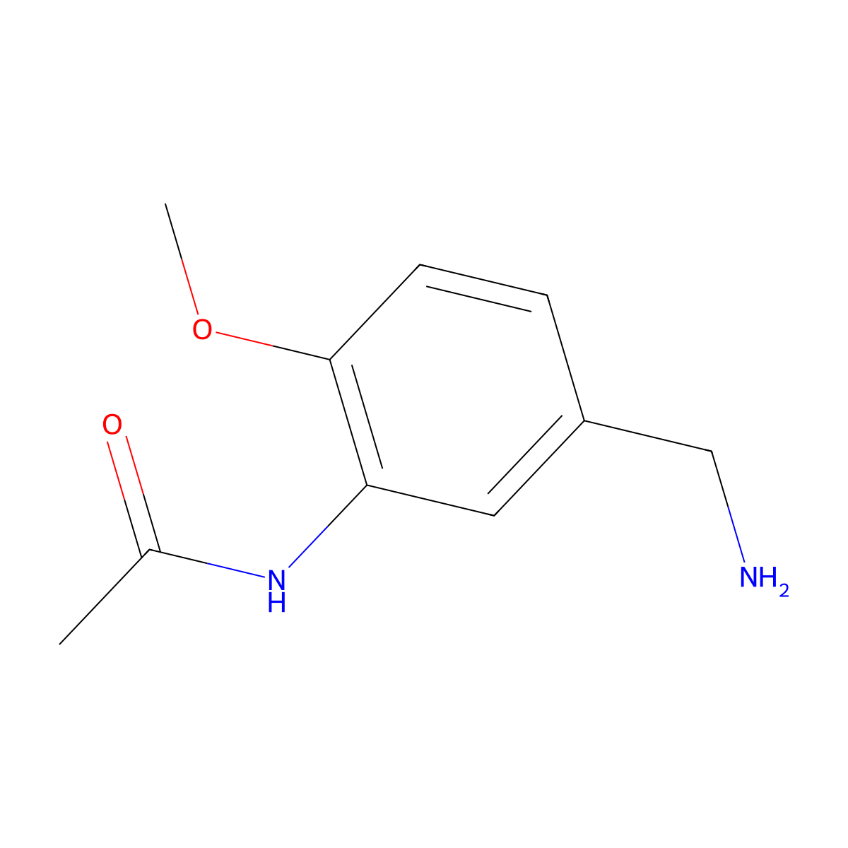 N-(5-(aminomethyl)-2-methoxyphenyl)acetamide molecular structure, CAS 1235440-86-4