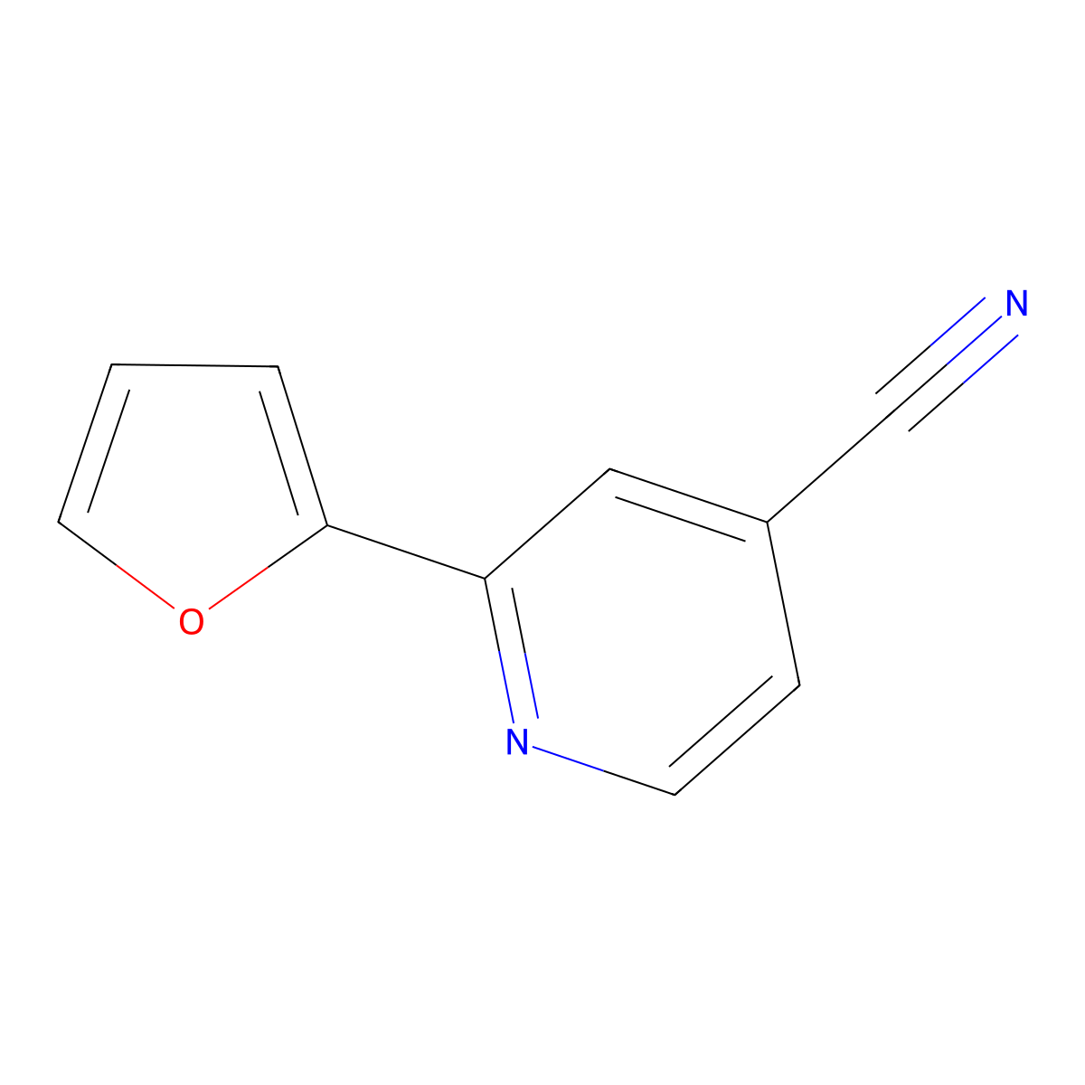 2-(Furan-2-yl)pyridine-4-carbonitrile molecular structure, CAS 1235440-87-5