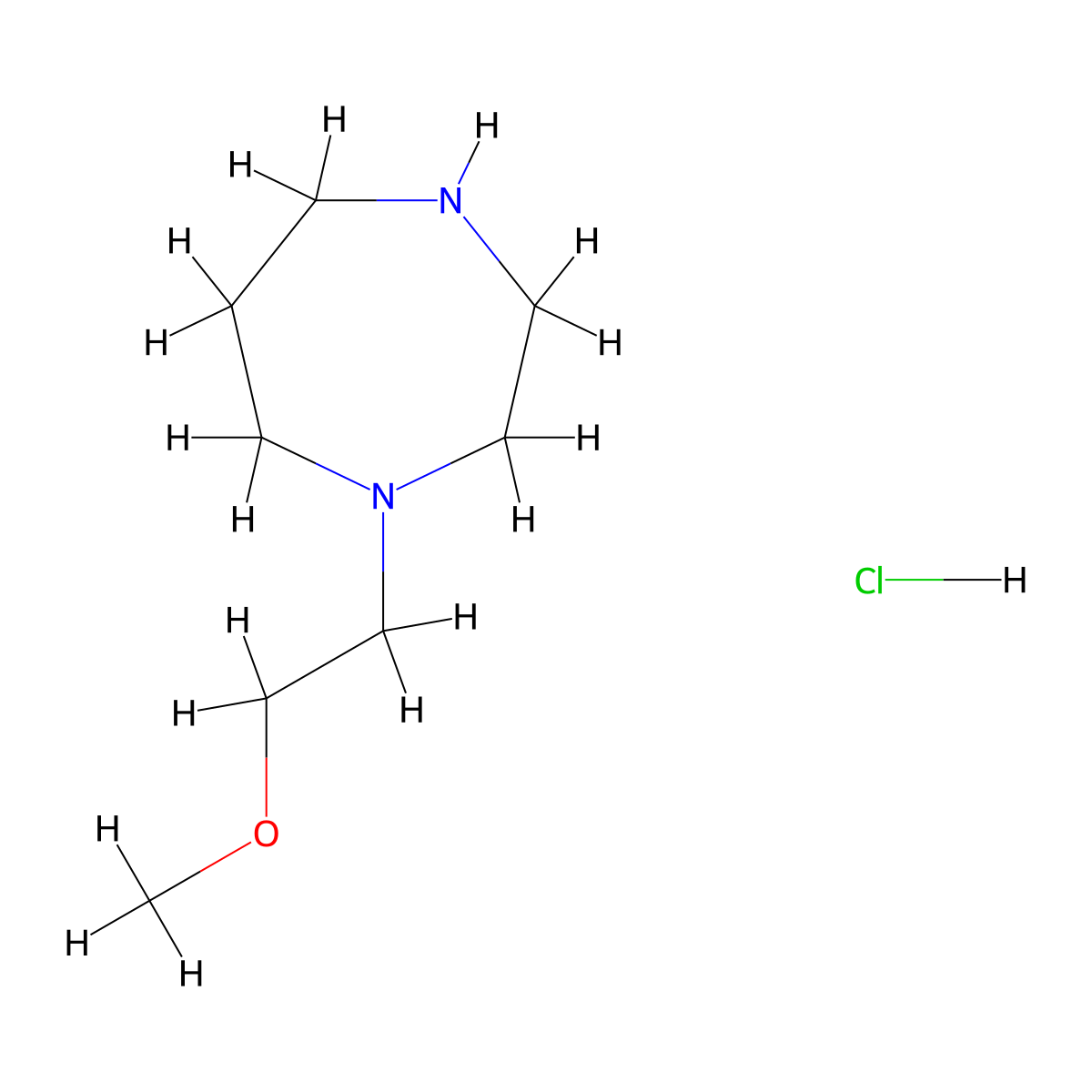 1-(2-Methoxyethyl)-1,4-diazepane hydrochloride molecular structure, CAS 1235440-88-6