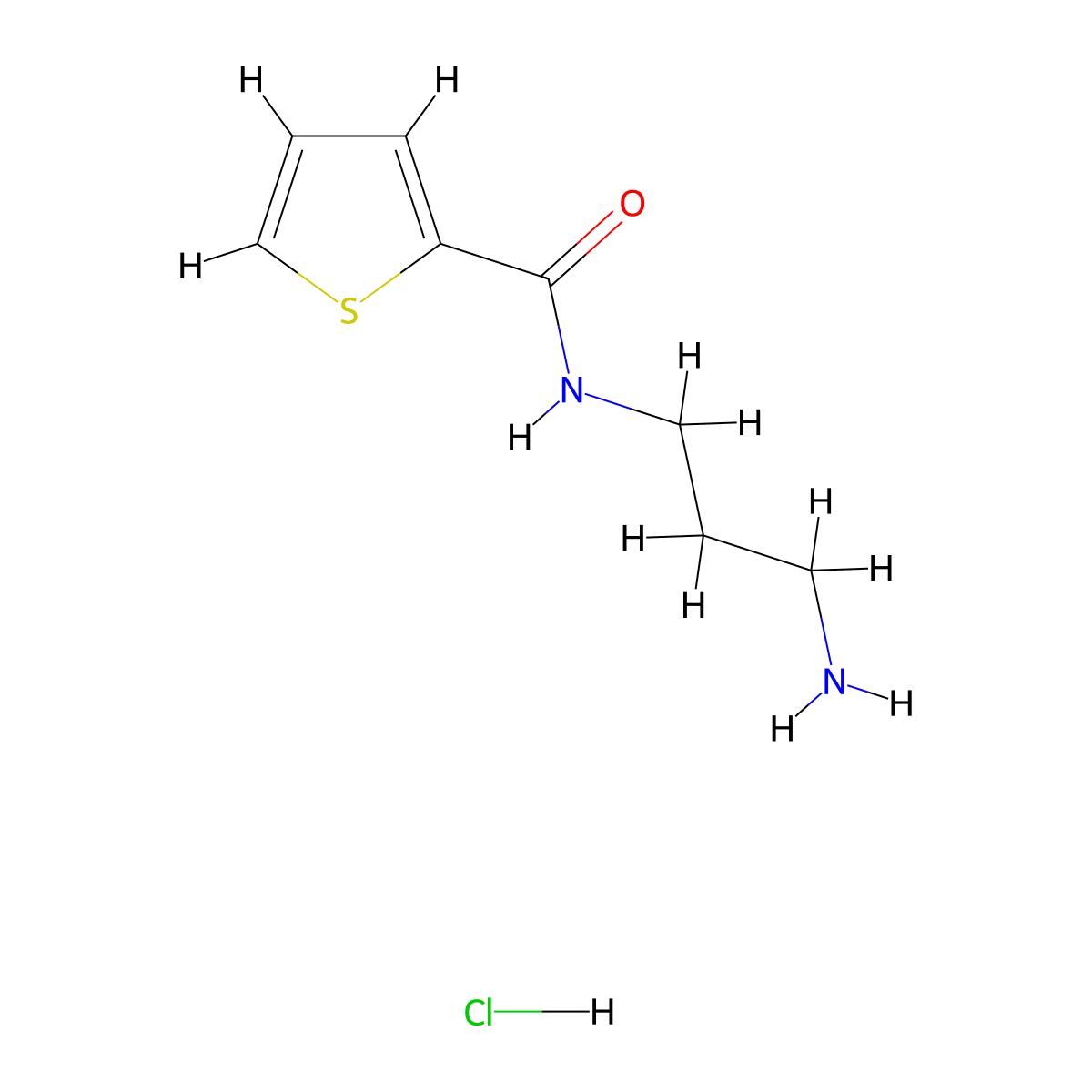 N-(3-aminopropyl)thiophene-2-carboxamide hydrochloride molecular structure, CAS 1235440-89-7