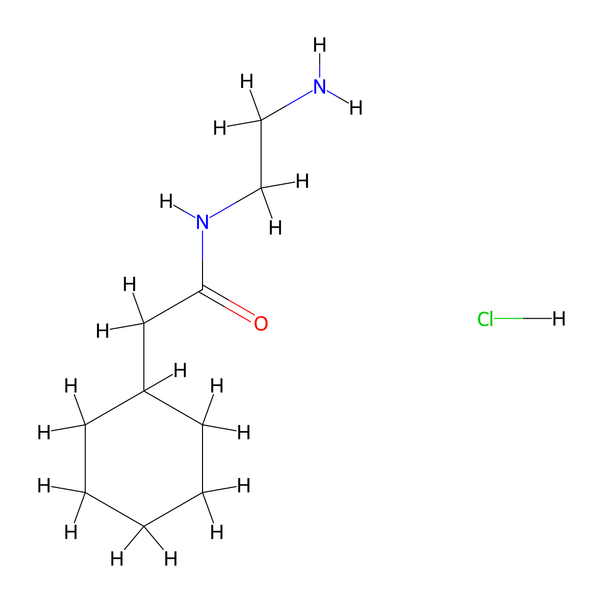 N-(2-aminoethyl)-2-cyclohexylacetamide hydrochloride molecular structure, CAS 1235440-90-0