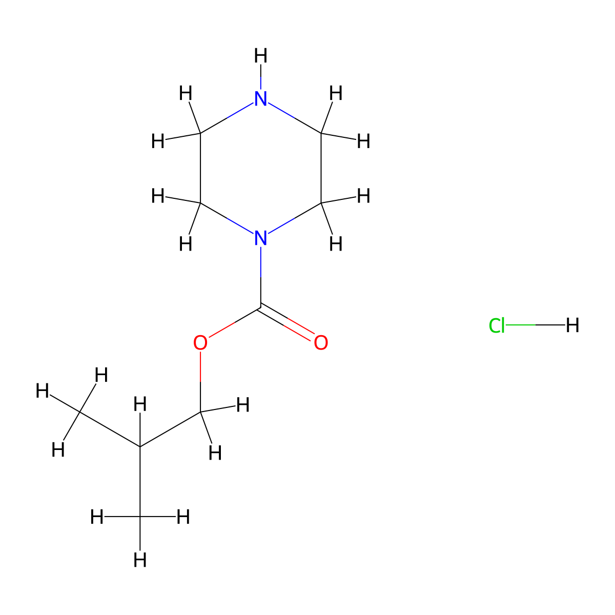 2-Methylpropyl piperazine-1-carboxylate hydrochloride molecular structure, CAS 1235440-91-1