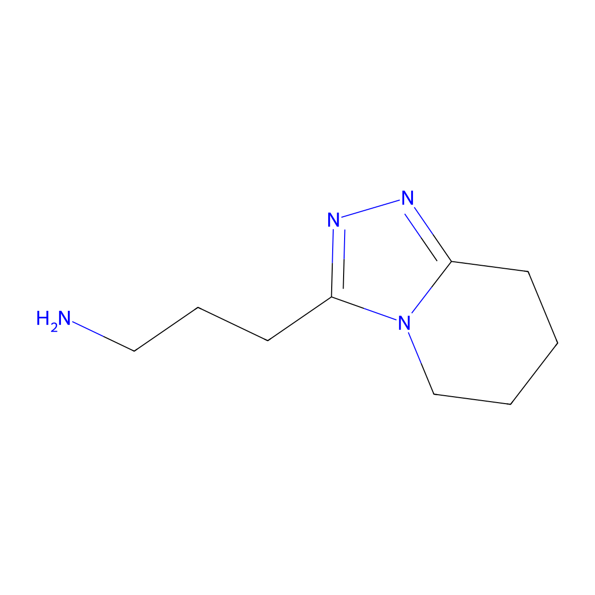 3-{5H,6H,7H,8H-[1,2,4]triazolo[4,3-a]pyridin-3-yl}propan-1-amine molecular structure, CAS 1235440-92-2