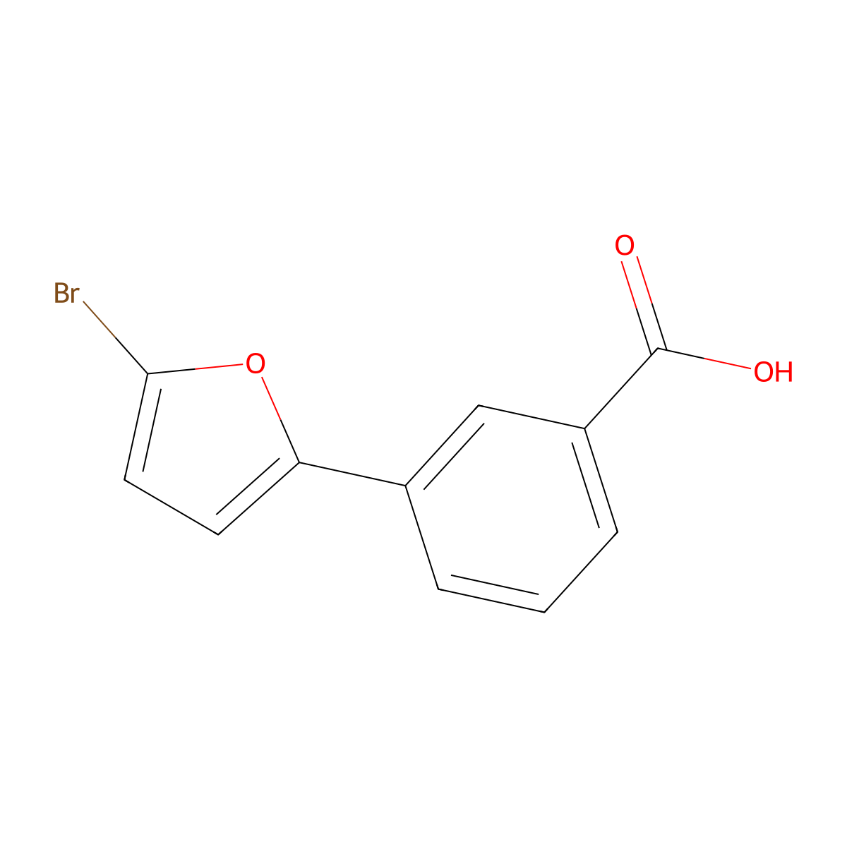 3-(5-Bromo-2-furyl)benzoic acid molecular structure, CAS 1235440-93-3