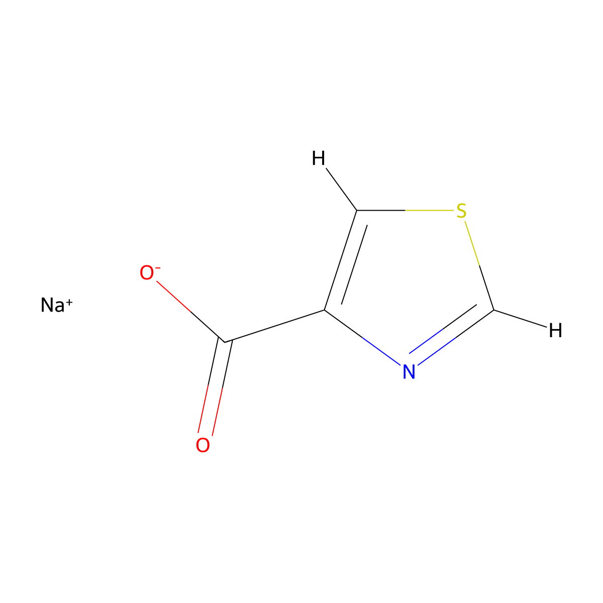 Sodium 1,3-thiazole-4-carboxylate molecular structure, CAS 1235440-96-6