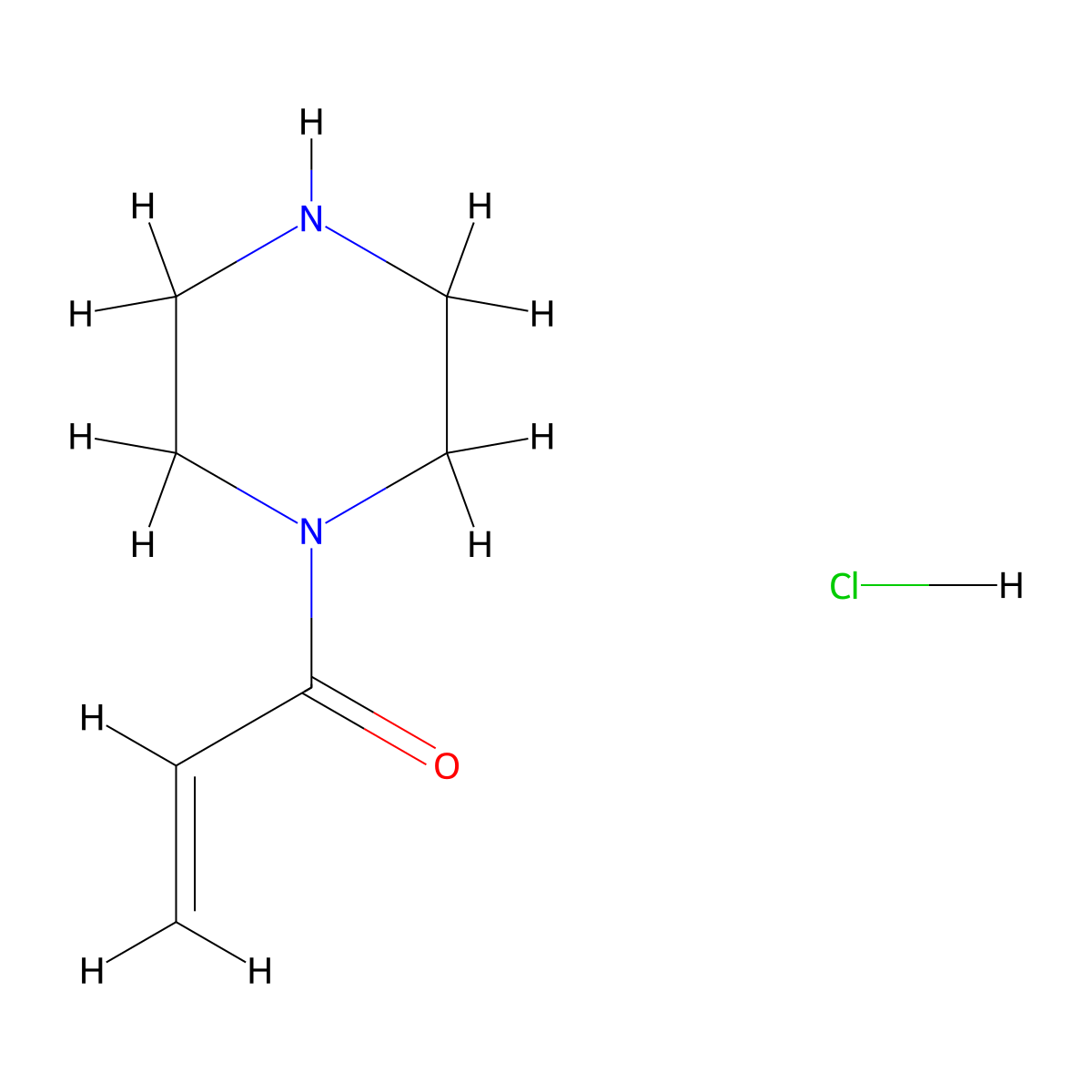 1-(Piperazin-1-yl)prop-2-en-1-one hydrochloride molecular structure, CAS 1235440-97-7