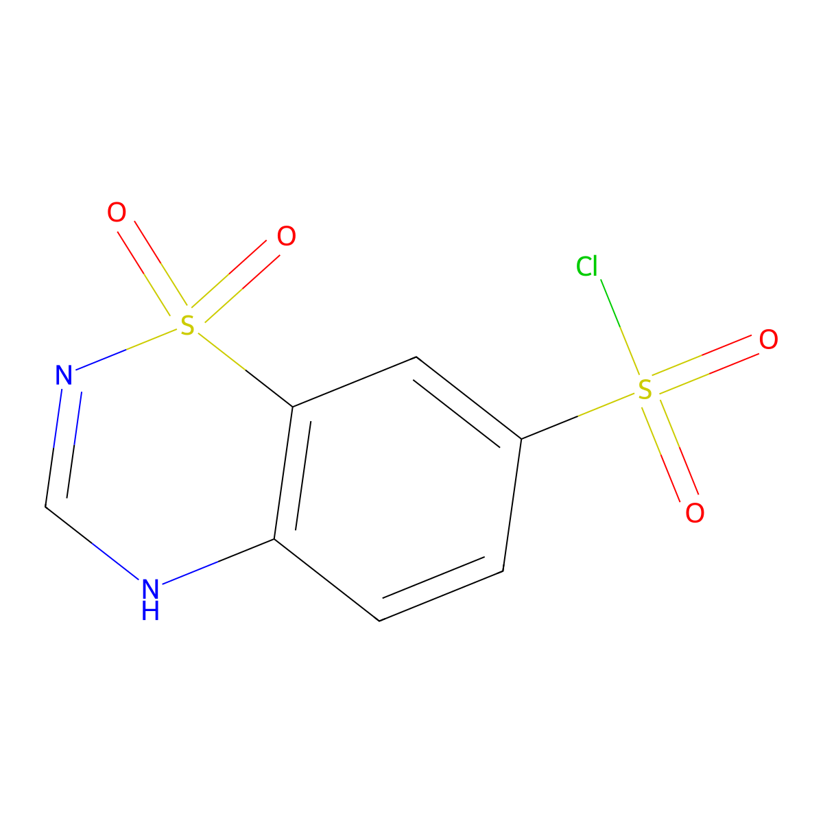 1,1-dioxo-2H-1lambda6,2,4-benzothiadiazine-7-sulfonyl chloride molecular structure, CAS 1235440-98-8
