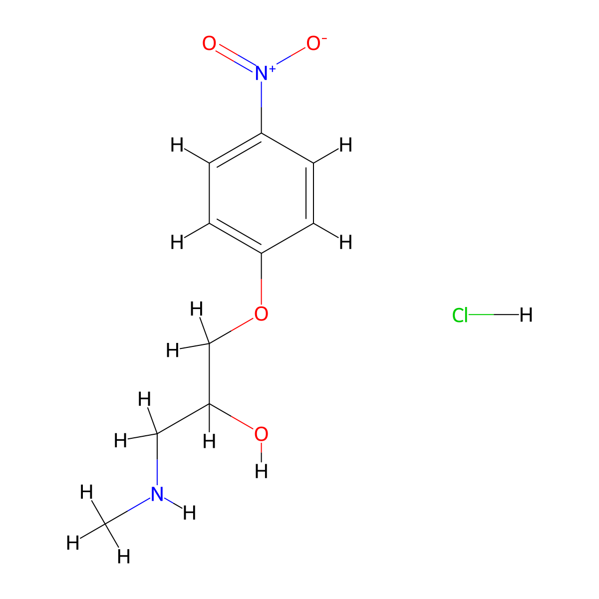 [2-Hydroxy-3-(4-nitrophenoxy)propyl](methyl)amine hydrochloride molecular structure, CAS 1235440-99-9