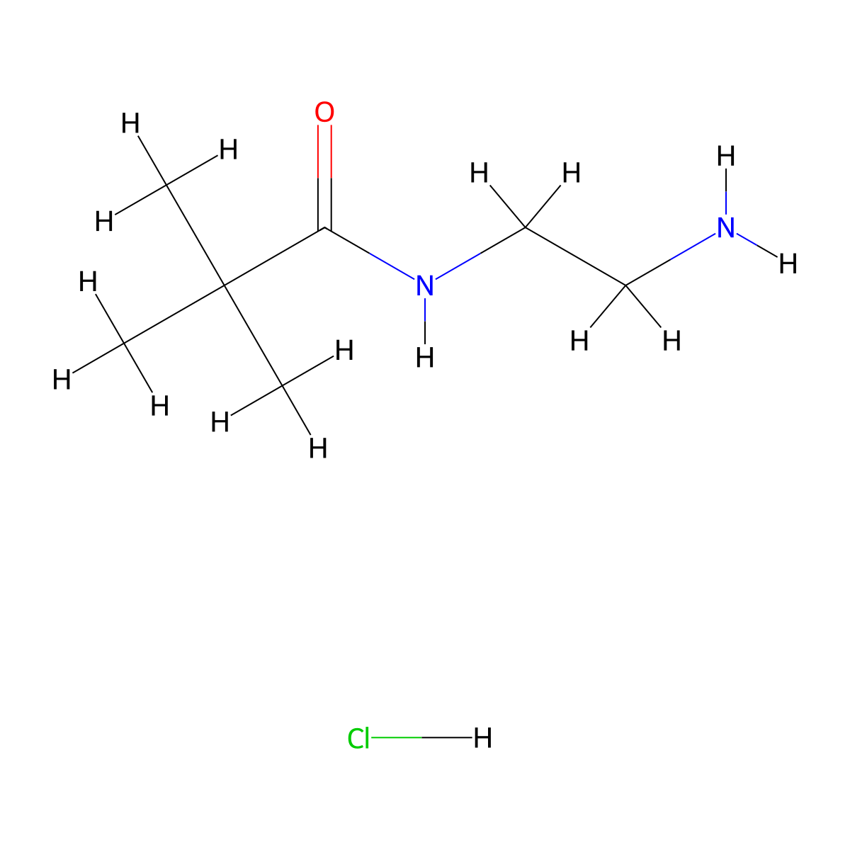 N-(2-aminoethyl)-2,2-dimethylpropanamide hydrochloride molecular structure, CAS 1235441-01-6