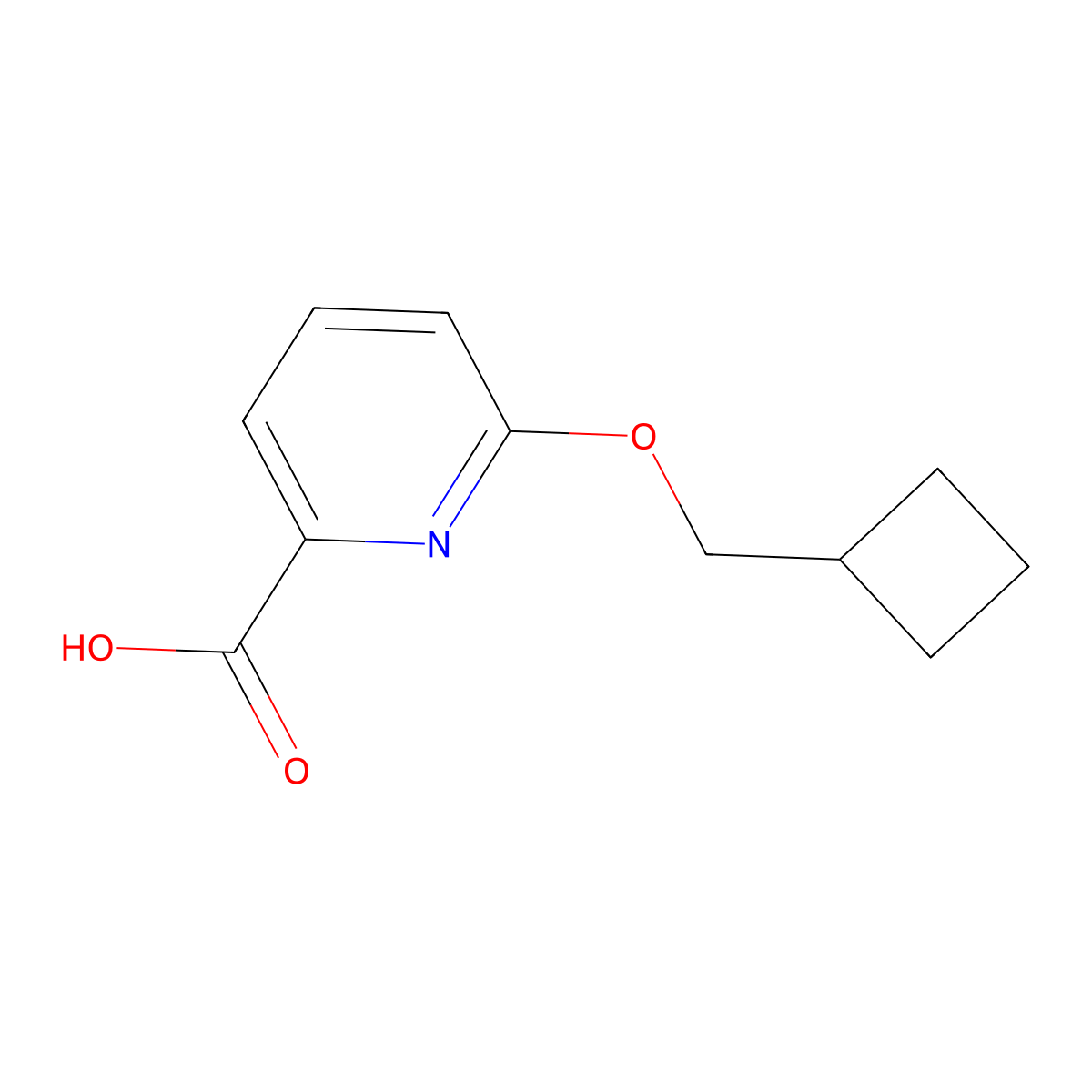 6-(Cyclobutylmethoxy)-2-pyridinecarboxylic acid molecular structure, CAS 1235441-03-8
