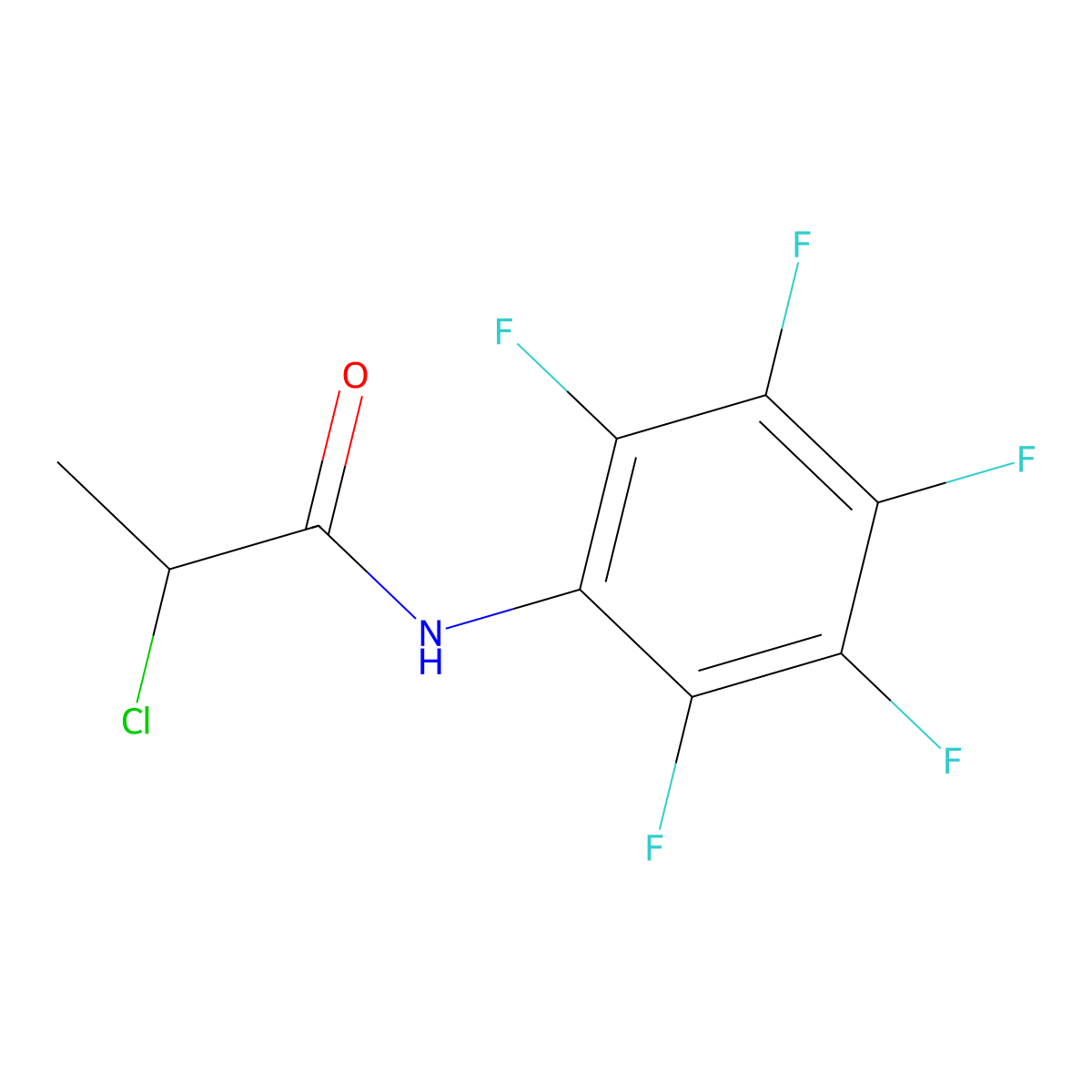 2-chloro-N-(pentafluorophenyl)propanamide molecular structure, CAS 1235441-08-3