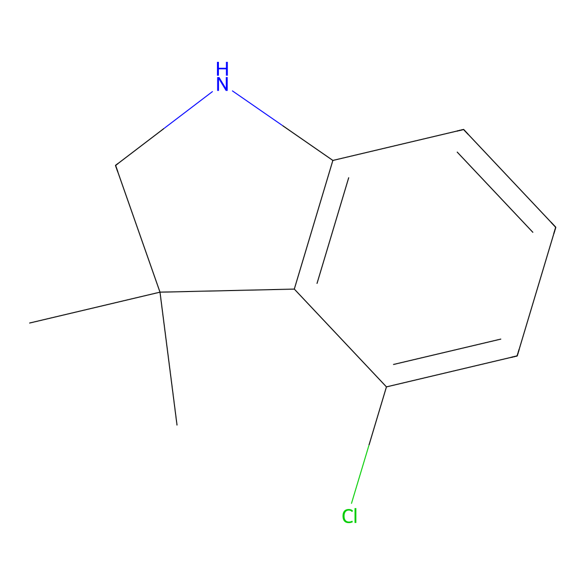 4-chloro-3,3-dimethyl-2,3-dihydro-1H-indole molecular structure, CAS 1235441-09-4